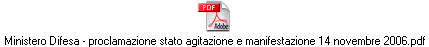 Ministero Difesa - proclamazione stato agitazione e manifestazione 14 novembre 2006.pdf